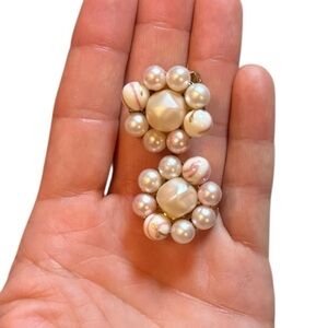 Vintage Pearls Clip On Earrings